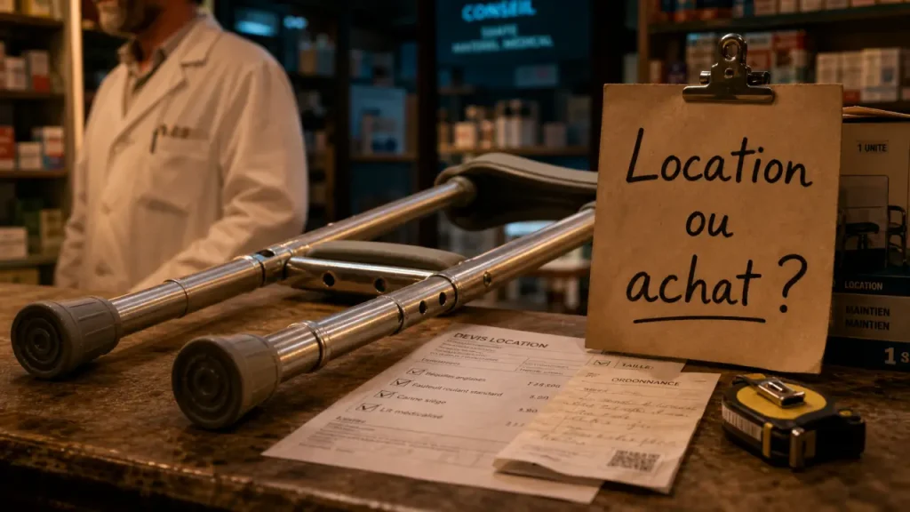 Location bequille : devis, prix et remboursement en pharmacie