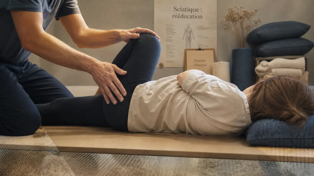 sciatique kinésithérapeute aide mobilisation douce de la jambe