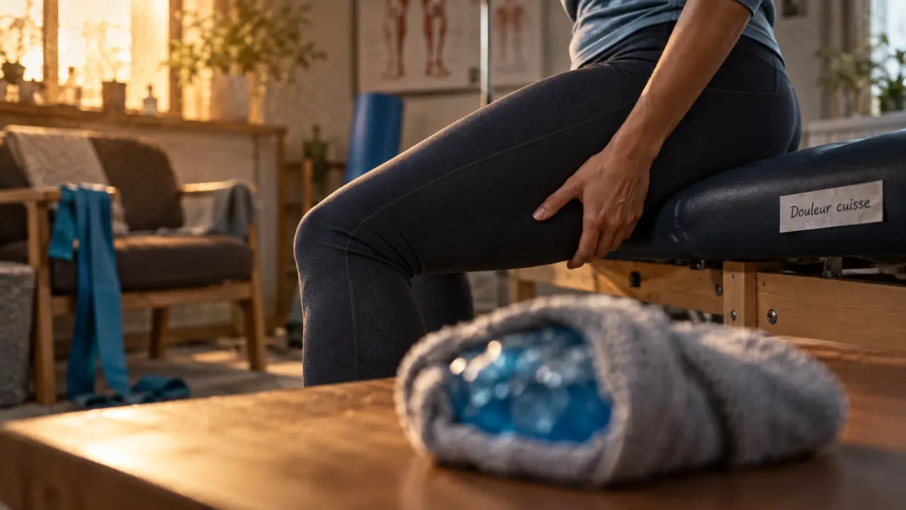 Comment soulager une douleur derrière la cuisse, pack de froid sur la cuisse