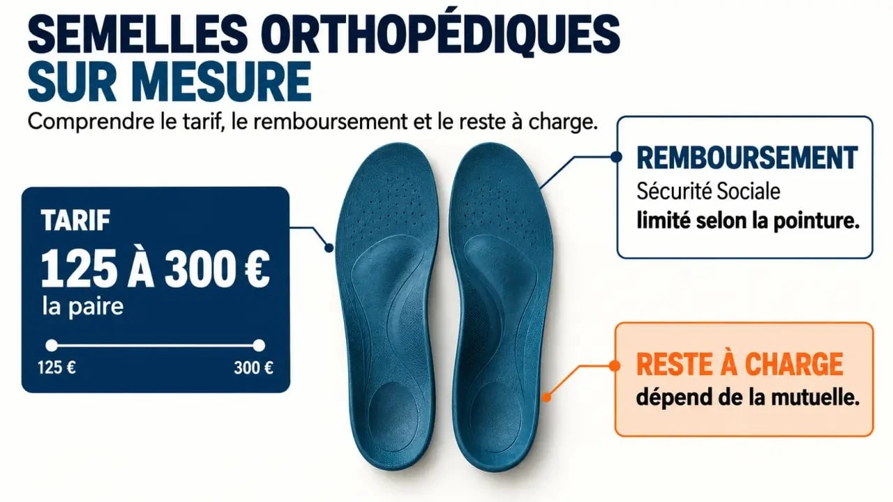 Tarif des semelles orthopédiques sur mesure, remboursement et reste à charge