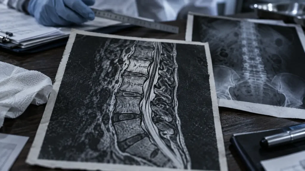 Scanner lombaire : fracture L1, conséquence et urgence neurologique