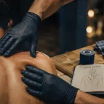 Points gâchettes : kiné palpe le trapèze, douleur irradiée