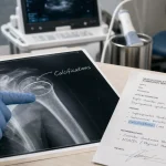 Radio épaule tendinite : calcifications visibles sur la radio