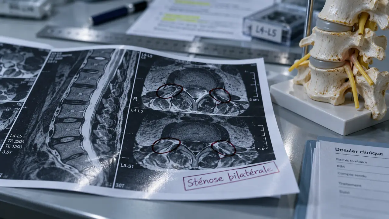 IRM pour sténoses foraminales bilatérales, gravité non mesurée par l’examen seul
