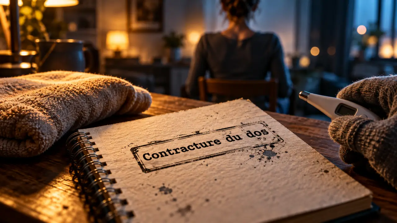 Contracture musculaire dos temps de guérison : compresse tiède et dos droit