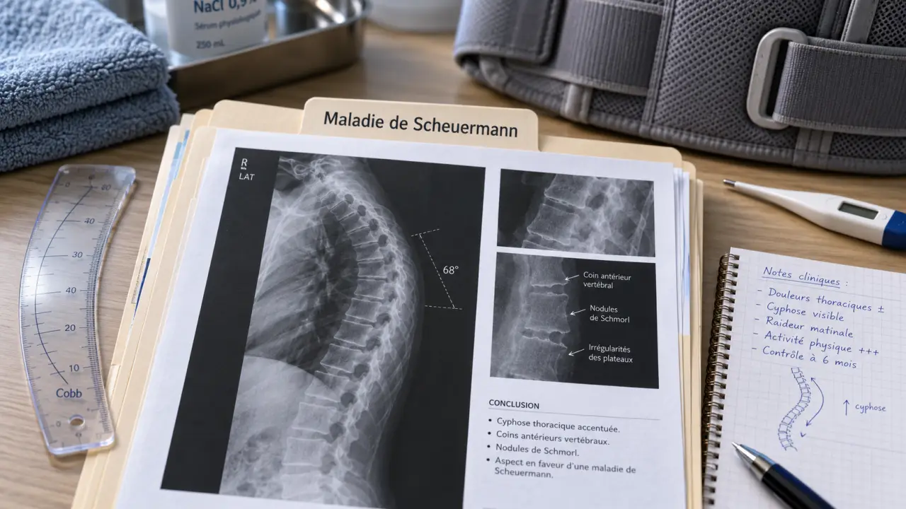 Maladie de Scheuermann symptômes : radiographie et posture